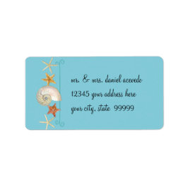Tropiska Snäckor Starfish Nautilus Summer Adressetikett