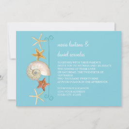 Tropiska Snäckor Starfish Nautilus Summer Inbjudningar