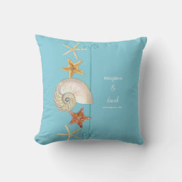 Tropiska Snäckor Starfish Nautilus Summer Kudde