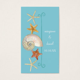 Tropiska Snäckor Starfish Nautilus Summer Visitkort