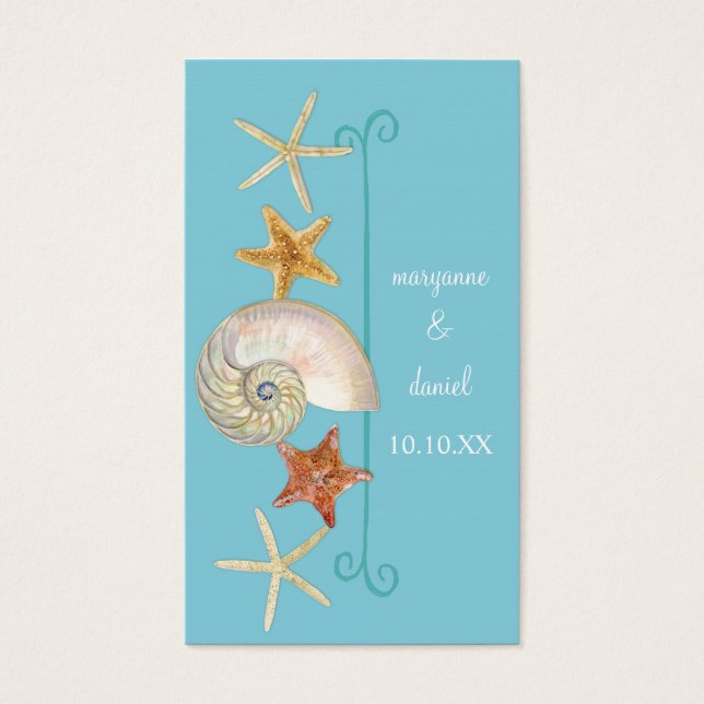 Tropiska Snäckor Starfish Nautilus Summer Visitkort (Framsidan)