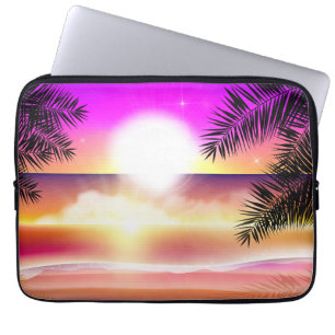 Tropiska sol-stranden i Vinkara stranden Laptop Fodral