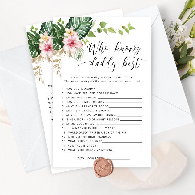 Tropiska som känner pappa bästa babyduschspel (Skapare uppladdad)