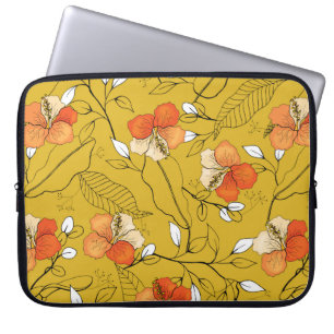 Tropiska sömlösa blommor och löv mönster laptop fodral