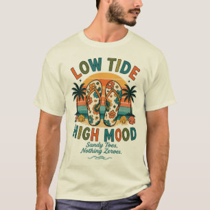 Tropiska Sommar Flip Flops Strandstämning T Shirt