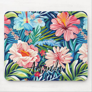 Tropiska sommarblommor Mönster Vacker blomster Musmatta