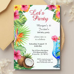 Tropiska sommardagen Par Friend Joint Birthday Inbjudningar<br><div class="desc">Fira din gemensamma födelsedag med ett tropiskt temat party med hjälp av våra bedövande vattenfärgsinbjudningar. Med hawaiiska blommor, kokokosnöt och en cocktail mot en lätt bakgrund sprängs designen av vibrerande energi. "Låt's Party" i eleganten anger tonen i fessionsstil, medan baksidan lovar "Dine, Drink, Dance". Anpassa enkelt varje detalj i ett...</div>