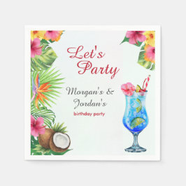 Tropiska sommardagen Par Friend Joint Birthday Pappersservett