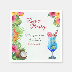 Tropiska sommardagen Par Friend Joint Birthday Pappersservett