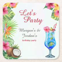 Tropiska sommardagen Par Friend Joint Birthday