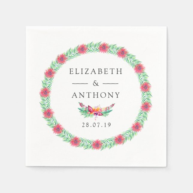 Tropiska sommaren Bröllop Pappersservett (Framsidan)