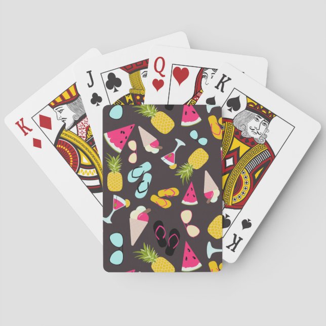 Tropiska sommaren mönster casinokort (Baksidan)