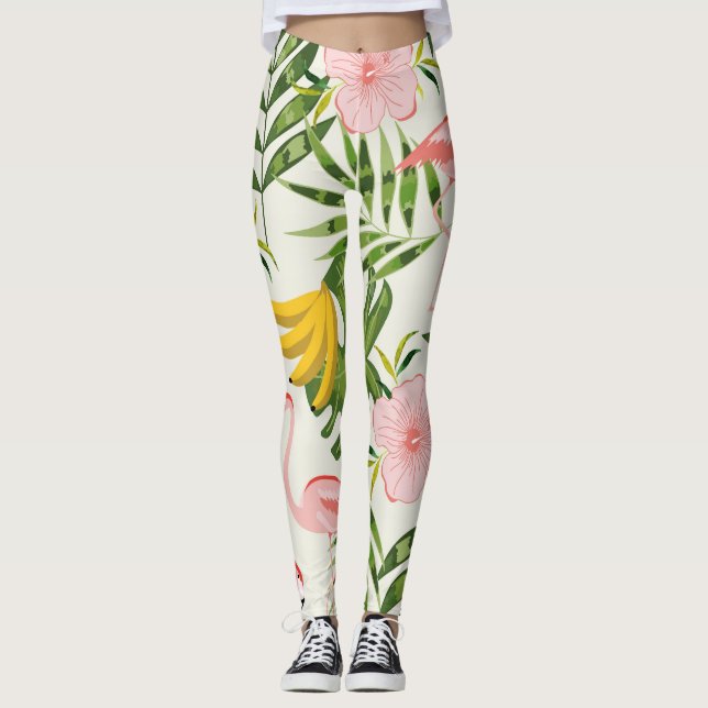 Tropiska sommarlaggningar leggings (Framsida)