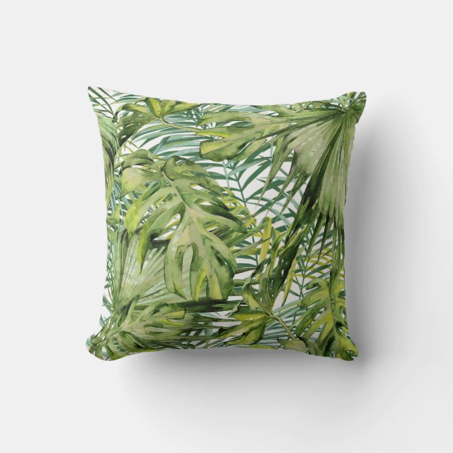 Tropiska sommarpumpen Handflatan Träd Cushion Kudde (Framsida)