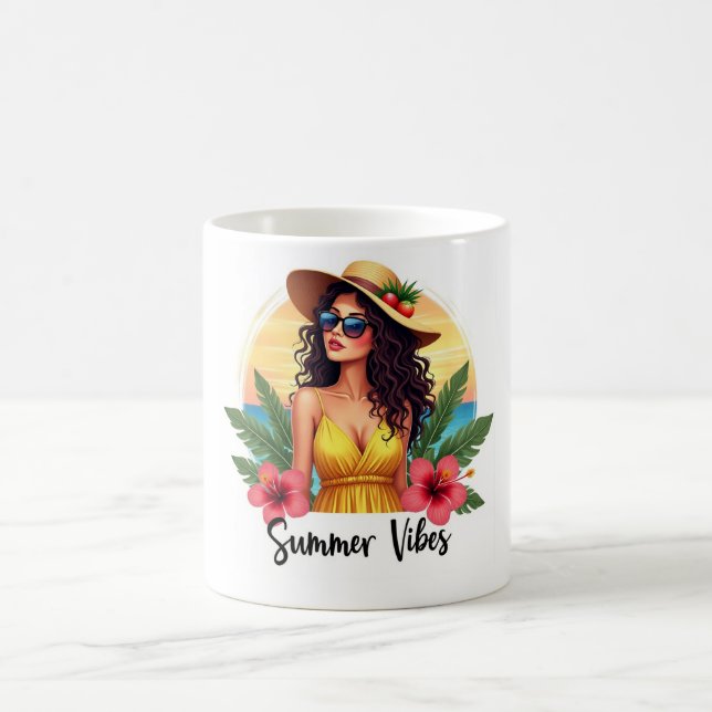 Tropiska sommarvibbar mode flicka mugg (Center)