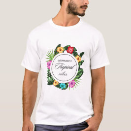 Tropiska sommarvibes: Blommigt Circle Design T Shirt