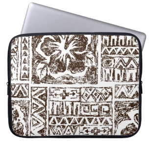 Tropiska stamkonst mönster från den inhemska hawai laptop fodral