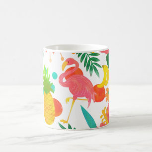 Tropiska stämningar Blommor Blad Sommar Chic Kaffemugg