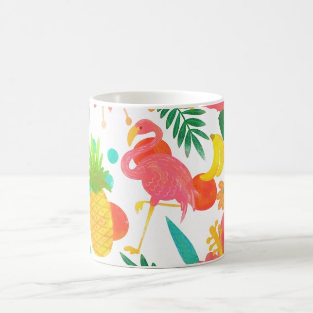 Tropiska stämningar Blommor Blad Sommar Chic Kaffemugg (Center)
