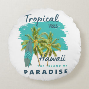 Tropiska stämningar Hawaii Paradisö Rund Kudde