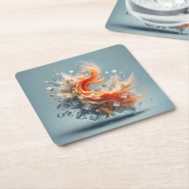 Tropiska Stänk Underlägg Papper Kvadrat (Vinklad)