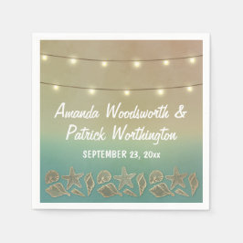 Tropiska Starfish och Seashell Bröllop Napkins Pappersservett