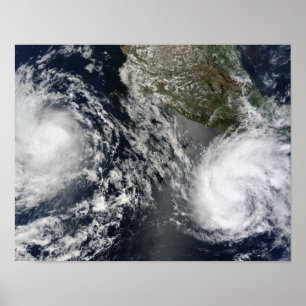 Tropiska stormar Blas och Celia Poster