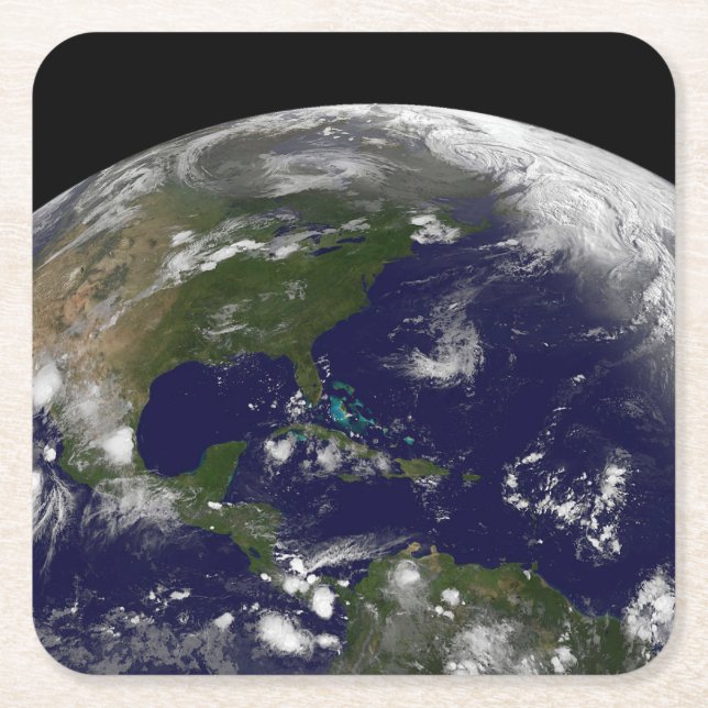 Tropiska stormar på planeten Jorden. Underlägg Papper Kvadrat (Framsidan)