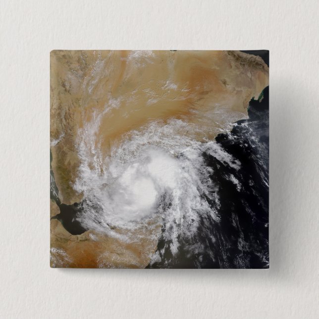 Tropiska stormen Tre i norra Indiska Oce Knapp (Framsida)