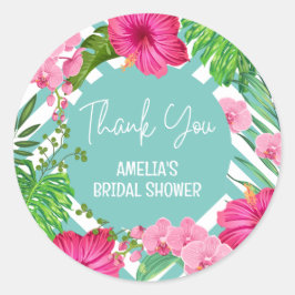 Tropiska strandblomma bröllopsfest klistermärken