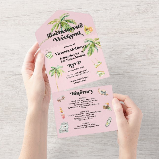 Tropiska stranden Bachelorette Helg Itinerary (Tearaway)