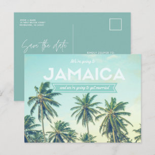 Tropiska stranden Jamaica Bröllop spara datum Meddelande Vykort