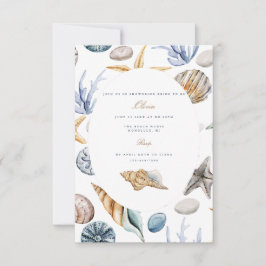 Tropiska stranden Snäcka Inbjudningskort för möhip