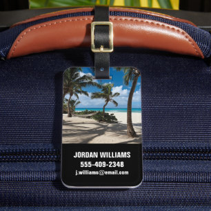 Tropiska stränder Anguilla Beach, Handflatan Trä Bagagebricka