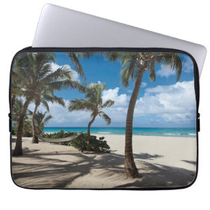 Tropiska stränder Anguilla Beach, Handflatan Trä Laptop Fodral
