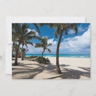 Tropiska stränder Anguilla Beach, Handflatan Trä Tack Kort