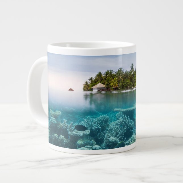 Tropiska stränder | Ari Afee Maldives Jumbo Mugg (Framsida vänster)