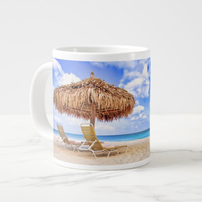 Tropiska stränder | Aruba Sandy Beach Jumbo Mugg (Framsida vänster)