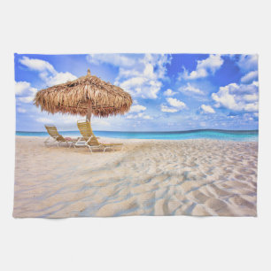 Tropiska stränder Aruba Sandy Beach Kökshandduk