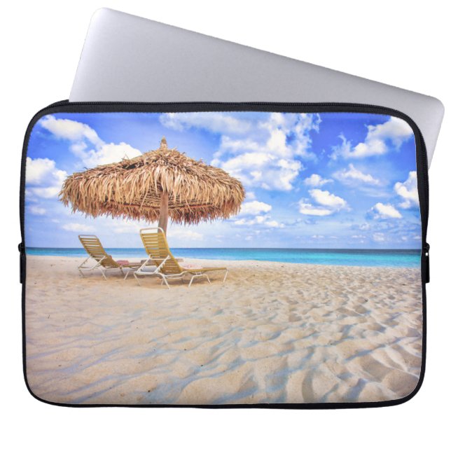 Tropiska stränder | Aruba Sandy Beach Laptop Fodral (Framsidan)