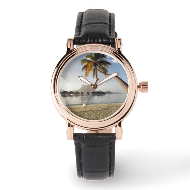 Tropiska stränder | Beach Huts, Bora Bora Armbandsur (Framsida)