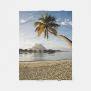 Tropiska stränder Beach Huts, Bora Bora Fleecefilt