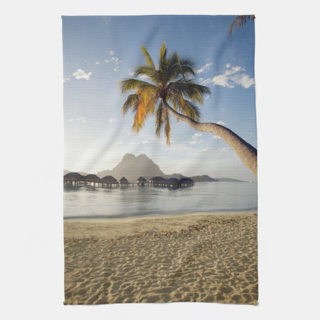 Tropiska stränder | Beach Huts, Bora Bora Kökshandduk (Vertikal)