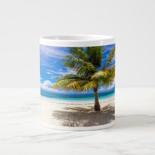 Tropiska stränder Bora Bora, Fransk Polynesien Jumbo Mugg