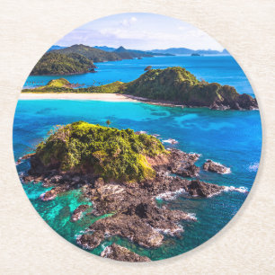 Tropiska stränder El Nido Phillipines Underlägg Papper Rund