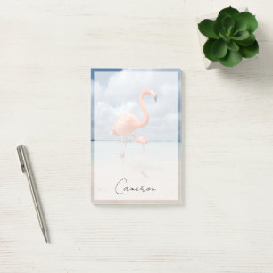 Tropiska stränder Flamingos Beach, Aruba Post-it Block