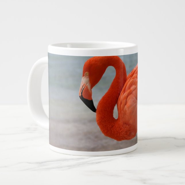 Tropiska stränder | Karibisk flamingo, Aruba Jumbo Mugg (Framsida vänster)