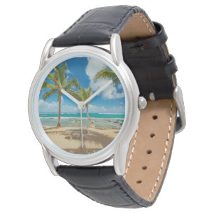 Tropiska stränder Kuau Cove Beach, Maui Hawaii Armbandsur