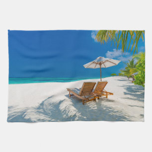 Tropiska stränder Lounge Chairs Beach, Bora Bora Kökshandduk