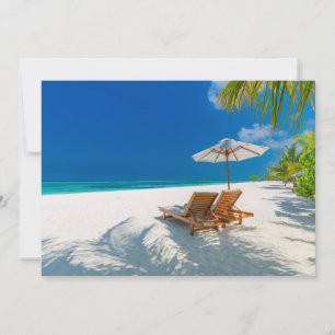 Tropiska stränder   Lounge Chairs Beach, Bora Bora Tack Kort